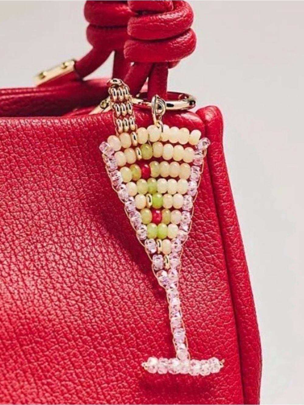NEW Anthropologie Libations Beaded Bag Charm, Dirty Martini 🍸